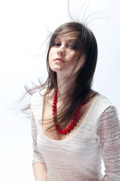 Very Beautiful Young Girl Long Hair — Stock Photo, Image