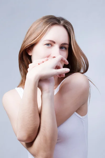 Beautiful Health Woman Face Clean Purity Skin — Stock Photo, Image