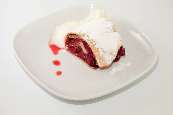 stock image Cherry strudel closeup