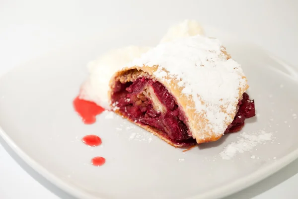 stock image Cherry strudel closeup