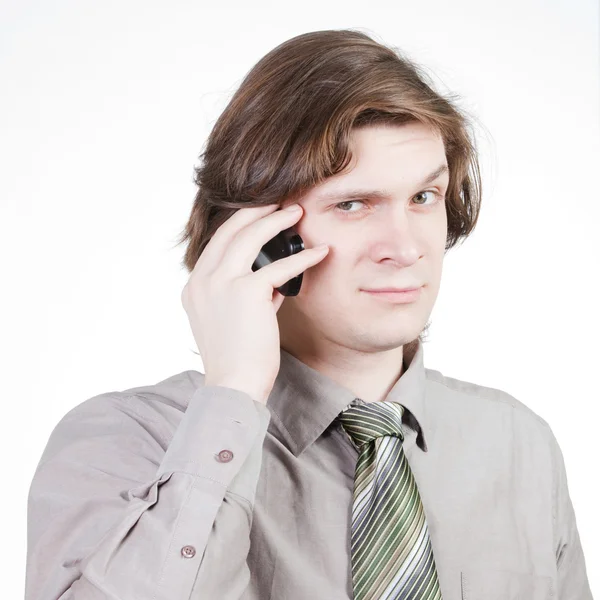 Affärsman som ringer på hans kontor — Stockfoto