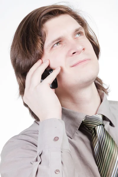 Businessman phoning in his office — Stock Photo, Image