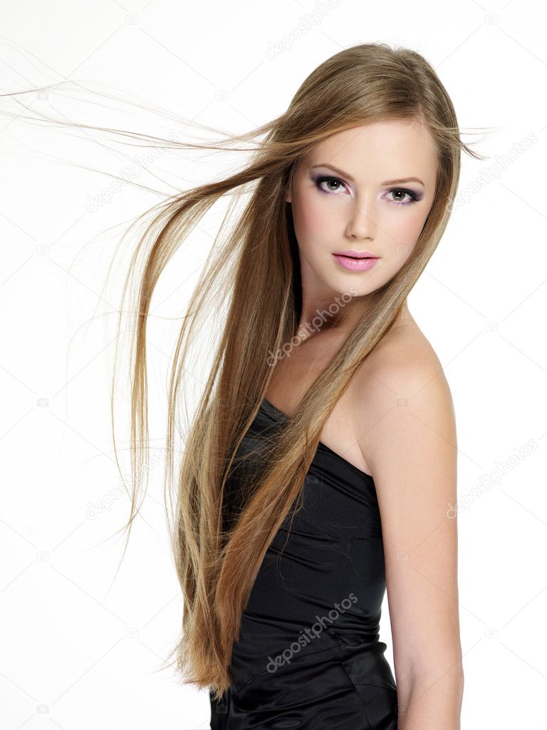 Beautiful Sensuality Teen Girl With Long Hair — Stock