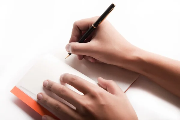 A caneta está a ser mantida na mão — Fotografia de Stock