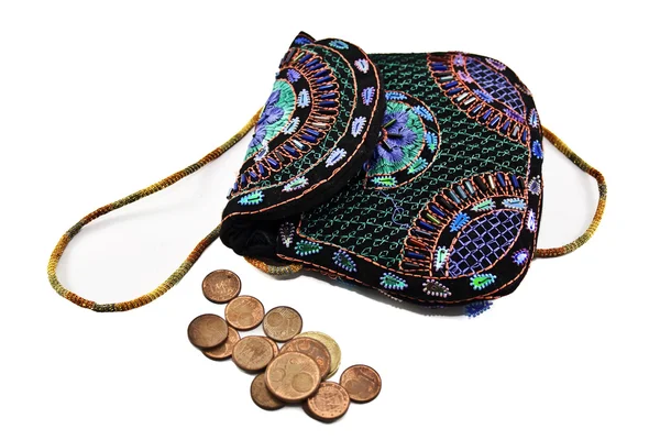 Purse and coins — Stock Photo, Image