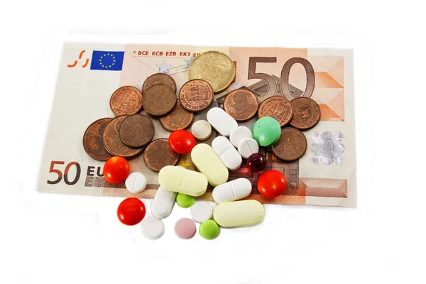 Euro ve tabletler — Stok fotoğraf