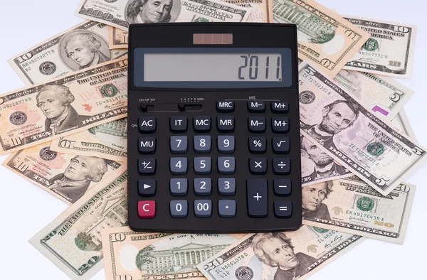 Kalkulačka a peníze — Stock fotografie