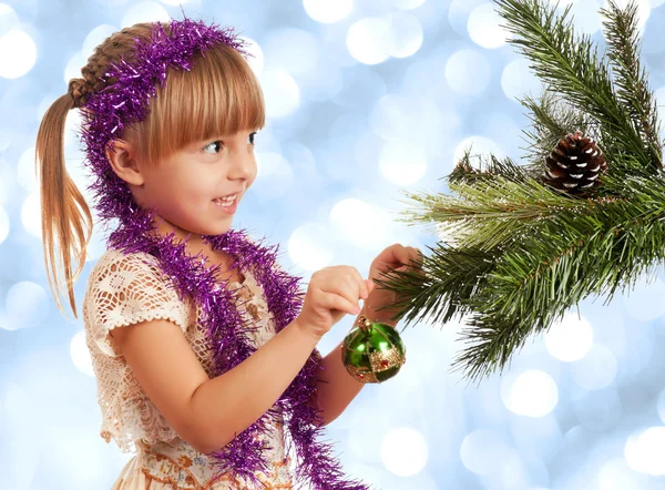 Girl with bauble — Stock Photo, Image