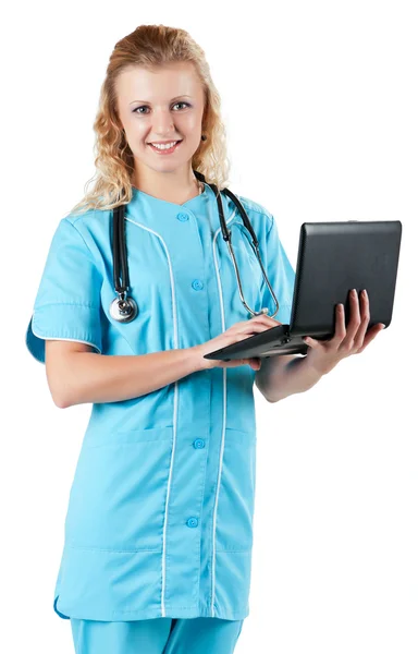 Médico con portátil —  Fotos de Stock
