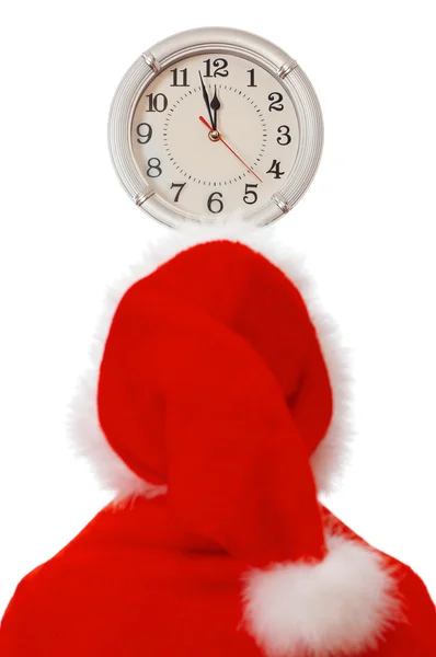 Santa and clock — Stock Photo, Image