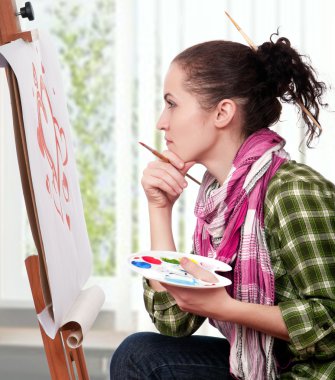 Female painter clipart