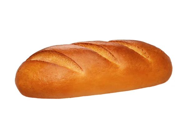 Taze Buğday Ekmeği Beyaz Arkaplanda Izole — Stok fotoğraf