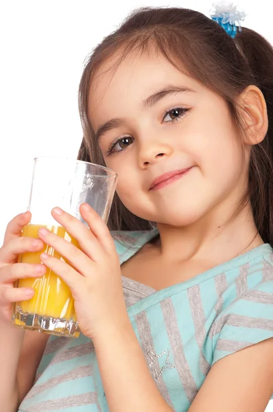 Dziewczyna pije sok — Zdjęcie stockowe