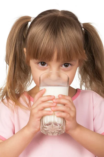 Ragazza con latte — Foto Stock