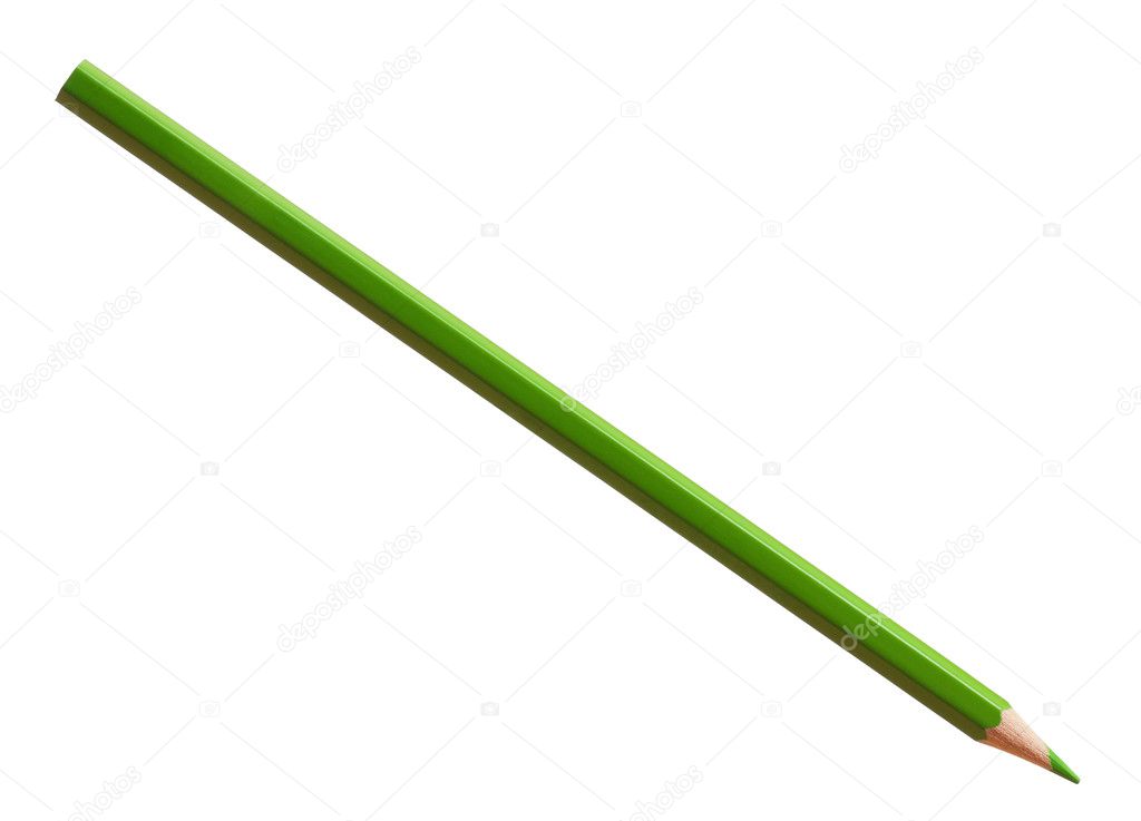 Pencil green isolated on pure white background