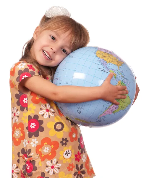 stock image Girl with globe