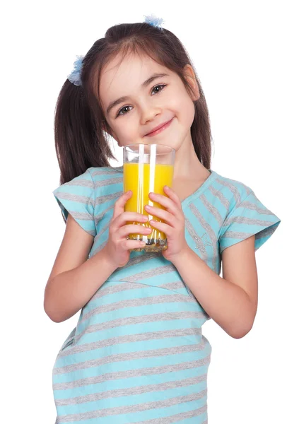 Chica bebiendo jugo — Foto de Stock