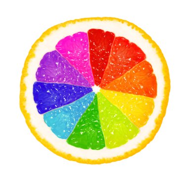 Rainbow of grapefruit clipart