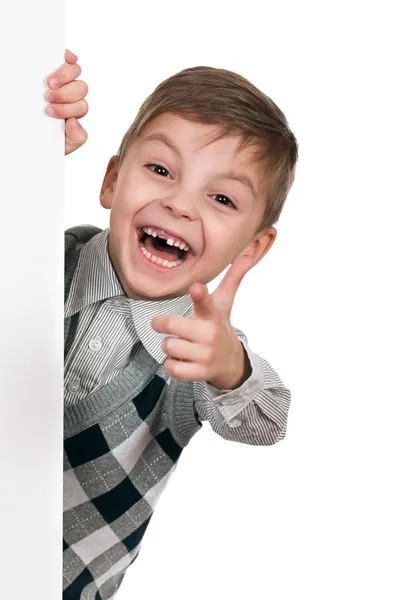 Beyaz tahta ile çocuk — Stok fotoğraf