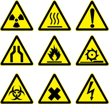 Warning signs vector work. clipart