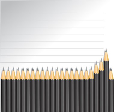 Background with black pencils and lines vector