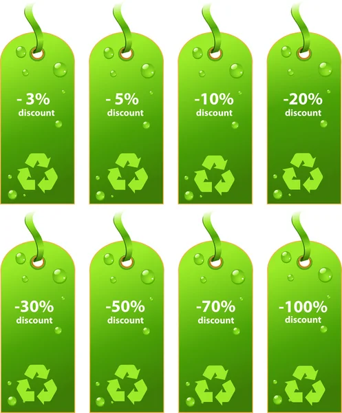 Ekologický prodej zelené značky se slevami — Stockový vektor