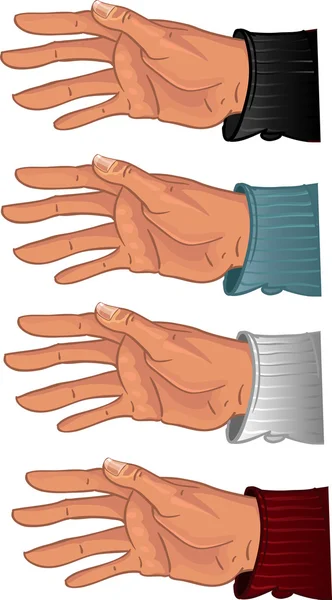 Männliche Hand in einem farbigen Hemd — Stockvektor