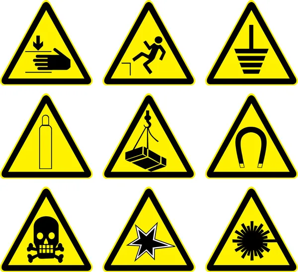 Warning signs set of batch 1. vector — Wektor stockowy
