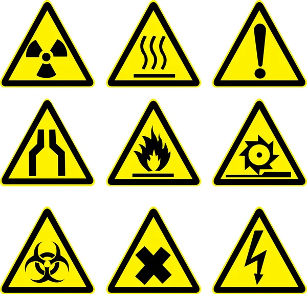 Panneaux d'avertissement ensemble de lot 2. vecteur — Image vectorielle