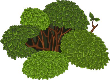 Green detailed bush clipart