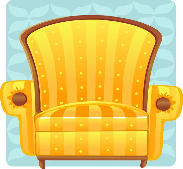 黄色の肘掛け椅子 — ストックベクタ