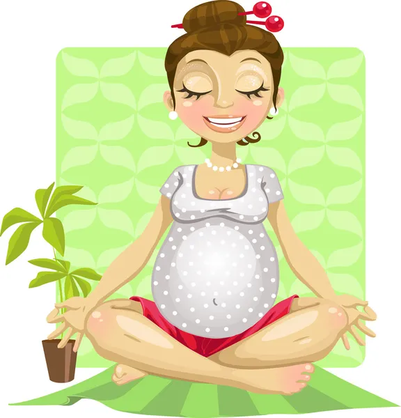 Yoga pour femme enceinte — Image vectorielle