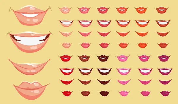 Set of color vector lips — Wektor stockowy