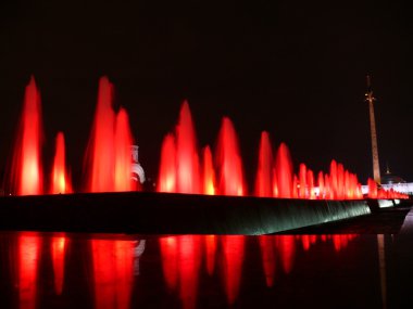 Fountains in Victory park - Moscow clipart