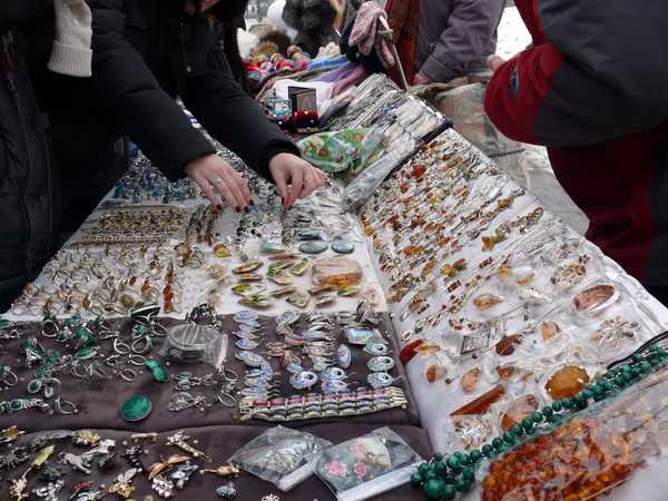 stock image Bijouterie market in Sergiev Posad. Russia