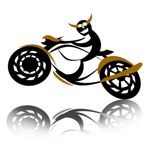 Teufelsradler auf Motorrad — Stockfoto