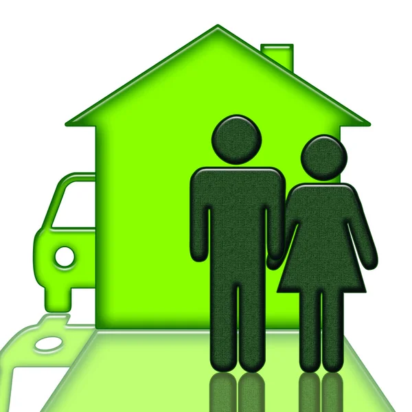 Couple house and car — Stock Photo, Image