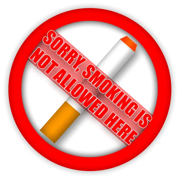 Rauchverbotsschild Mit Zigarette Und Freundlicher Warnung — Stockfoto