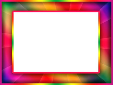 Bright colorful photo frame with white background inside clipart