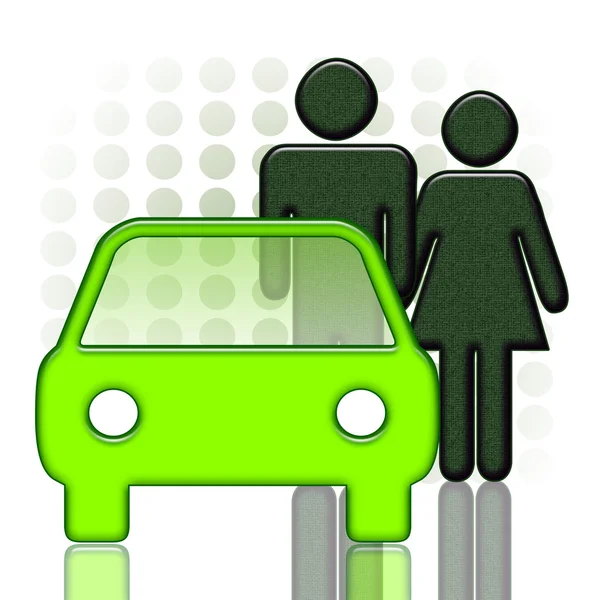男性と緑ガー Abstarct 図は白い背景の上の近くの女性 — ストック写真