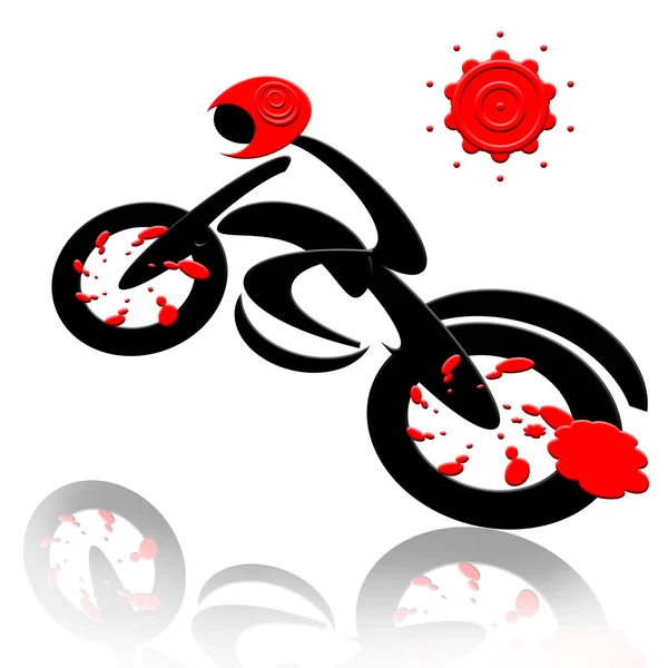 Biker fährt Motorrad — Stockfoto