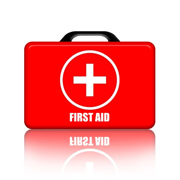 First Aid Medical Kit Isolated White Background — Stock Photo, Image