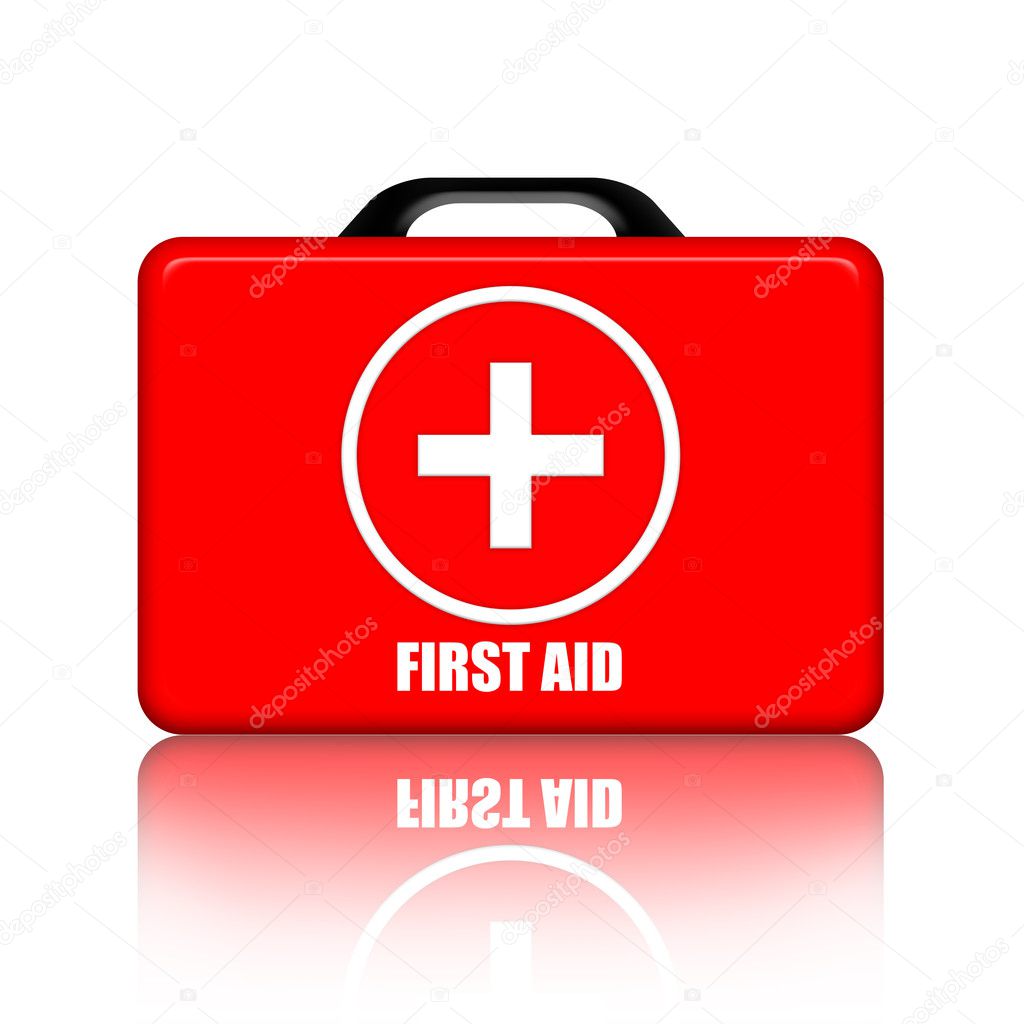 First Aid Medical Kit isolated over white background