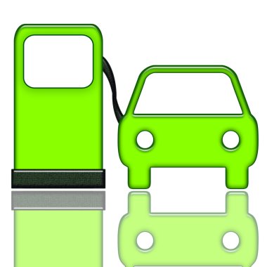 Gas station and car clipart
