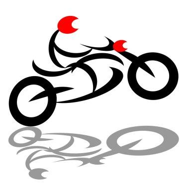 Biker on motorcycle clipart