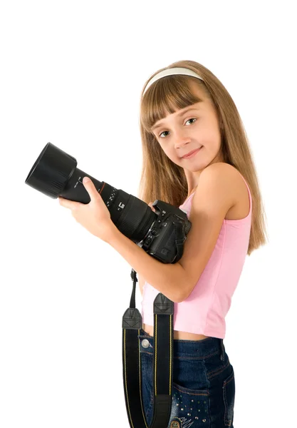 Девушка - фотограф — стоковое фото