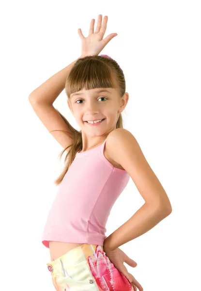 Dziewczyna w różowym bluzka — Zdjęcie stockowe