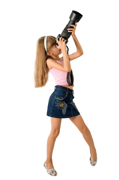 La muchacha - el fotógrafo — Foto de Stock
