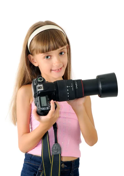 The girl - photographer — Stock Photo, Image