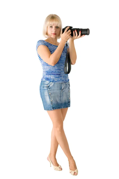 De dame - fotograaf — Stockfoto